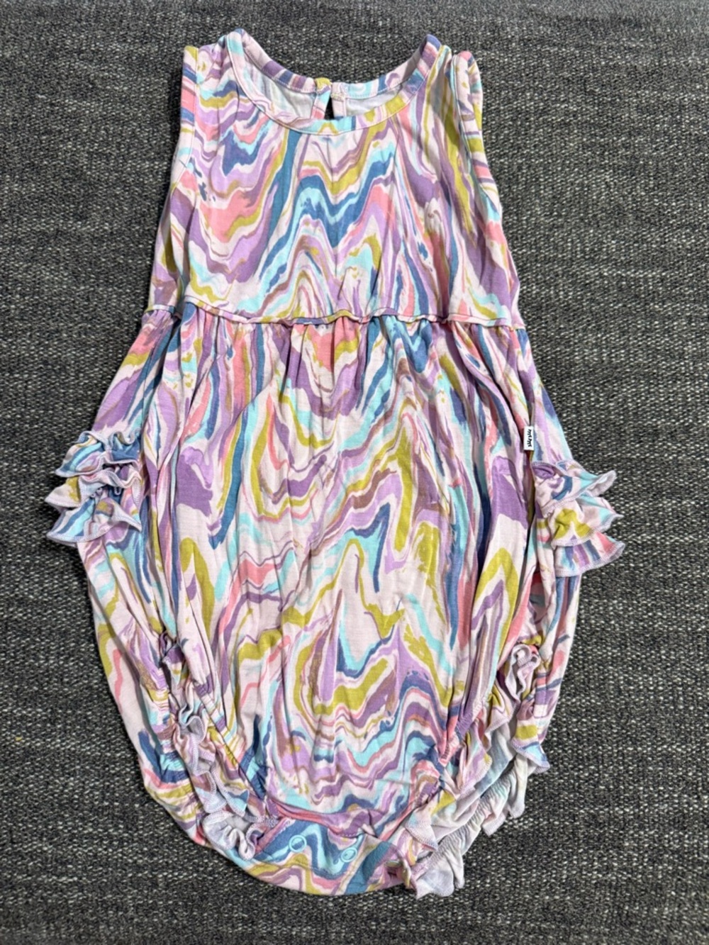 Multicolor Marble-Print Baby Romper